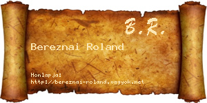 Bereznai Roland névjegykártya