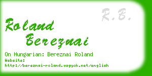 roland bereznai business card